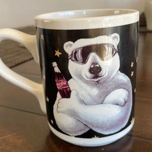 Vintage Coca Cola polar bear with ski goggles mug